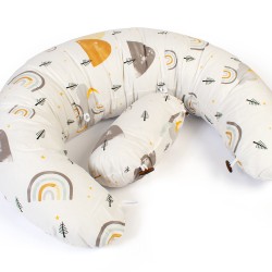 Μαξιλάρι Εγκυμοσύνης - Θηλασμού 2 Σε 1 Bebe Rainbow 01 White-Grey Cotton Dimcol (155 x 35 x 20) 1Τεμ