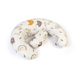 Μαξιλάρι Εγκυμοσύνης - Θηλασμού 2 Σε 1 Bebe Rainbow 01 White-Grey Cotton Dimcol (155 x 35 x 20) 1Τεμ