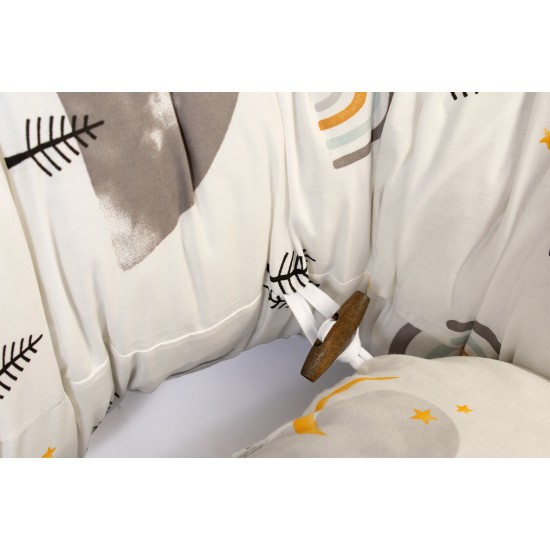 Μαξιλάρι Εγκυμοσύνης - Θηλασμού 2 Σε 1 Bebe Rainbow 01 White-Grey Cotton Dimcol (155 x 35 x 20) 1Τεμ