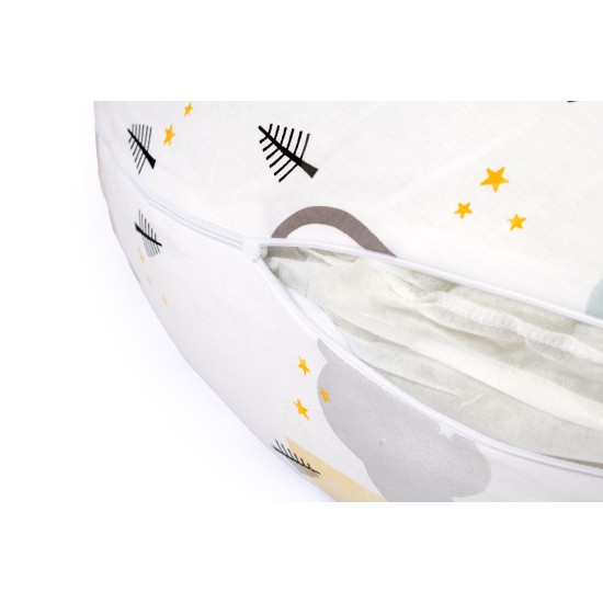 Μαξιλάρι Εγκυμοσύνης - Θηλασμού 2 Σε 1 Bebe Rainbow 01 White-Grey Cotton Dimcol (155 x 35 x 20) 1Τεμ