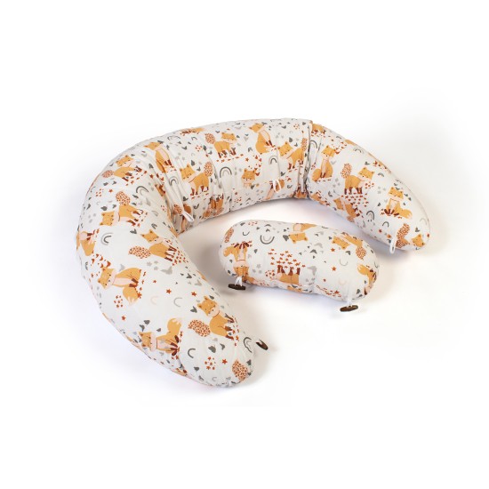 Μαξιλάρι Εγκυμοσύνης - Θηλασμού 2 Σε 1 Bebe Cute Fox 02 White-Beige Cotton Dimcol (155 x 35 x 20) 1Τεμ