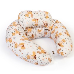 Μαξιλάρι Εγκυμοσύνης - Θηλασμού 2 Σε 1 Bebe Cute Fox 02 White-Beige Cotton Dimcol (155 x 35 x 20) 1Τεμ