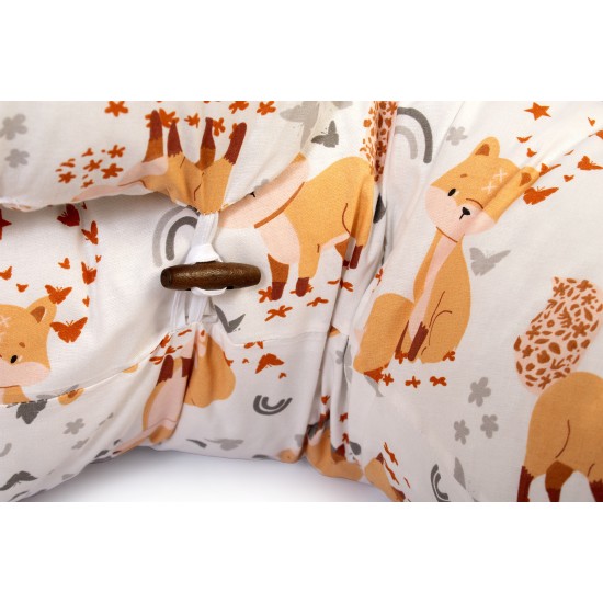 Μαξιλάρι Εγκυμοσύνης - Θηλασμού 2 Σε 1 Bebe Cute Fox 02 White-Beige Cotton Dimcol (155 x 35 x 20) 1Τεμ