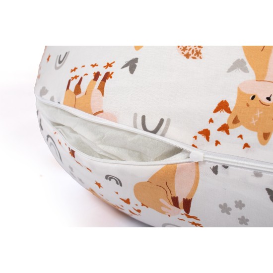 Μαξιλάρι Εγκυμοσύνης - Θηλασμού 2 Σε 1 Bebe Cute Fox 02 White-Beige Cotton Dimcol (155 x 35 x 20) 1Τεμ