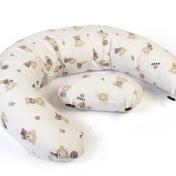 Μαξιλάρι Εγκυμοσύνης - Θηλασμού 2 Σε 1 Bebe Bear's Nest 05 White-Grey Cotton Dimcol (155 x 35 x 20) 1Τεμ