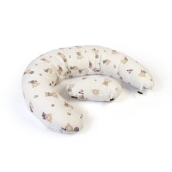 Μαξιλάρι Εγκυμοσύνης - Θηλασμού 2 Σε 1 Bebe Bear's Nest 05 White-Grey Cotton Dimcol (155 x 35 x 20) 1Τεμ