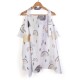 Ποδιά Θηλασμού Bebe Rainbow 01 White-Grey Cotton Dimcol (105x70) 1Τεμ