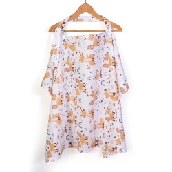 Ποδιά Θηλασμού Bebe Cute Fox 02 White-Beige Cotton Dimcol (105x70) 1Τεμ
