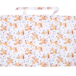 Ποδιά Θηλασμού Bebe Cute Fox 02 White-Beige Cotton Dimcol (105x70) 1Τεμ