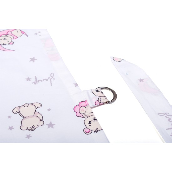 Ποδιά Θηλασμού Bebe Bear's Nest 04 White-Pink Cotton Dimcol (105x70) 1Τεμ