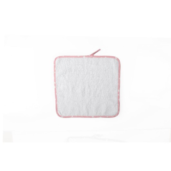 Λαβέτα 'Ωμου Bebe 36 White-Pink Cotton Dimcol (30x30) 1Τεμ