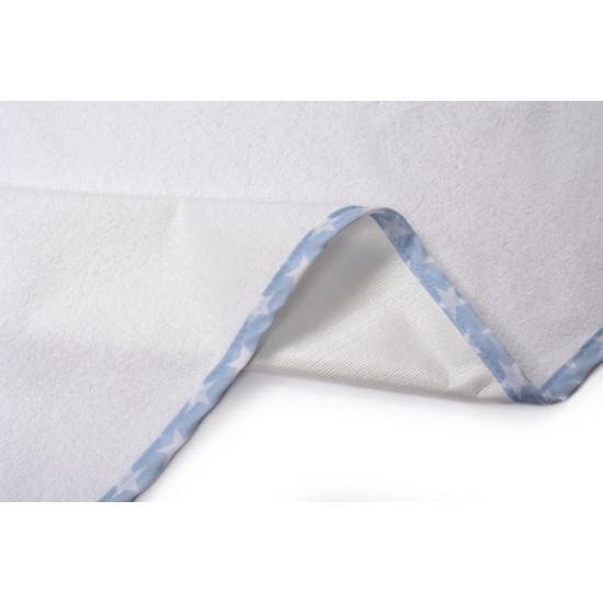 Σελτεδάκι Αδιάβροχο Bebe Stars 59 White-L.Blue Cotton Dimcol (50x80) 1Τεμ