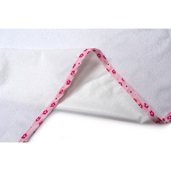 Σελτεδάκι Αδιάβροχο Bebe Floral 61 White-Coral Cotton Dimcol (67x90) 1Τεμ