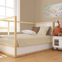 Παπλωματοθήκη Κούνιας Bebe Solid 502 Beige Cotton Dimcol (120x160) 1Τεμ