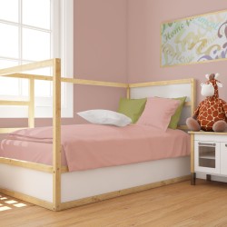 Παπλωματοθήκη Κούνιας Bebe Solid 503 Dusty Rose Cotton Dimcol (120x160) 1Τεμ