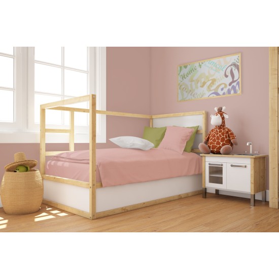 Παπλωματοθήκη Κούνιας Bebe Solid 503 Dusty Rose Cotton Dimcol (120x160) 1Τεμ