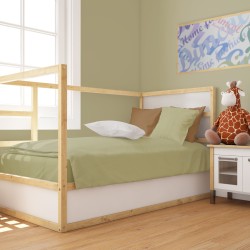 Παπλωματοθήκη Κούνιας Bebe Solid 504 Olive Cotton Dimcol (120x160) 1Τεμ