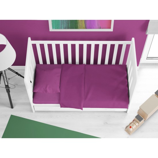 Κατωσέντονο Κούνιας Bebe Solid 501 Dark Magenta Cotton Dimcol (70x140+15) Με Λάστιχο 1Τεμ