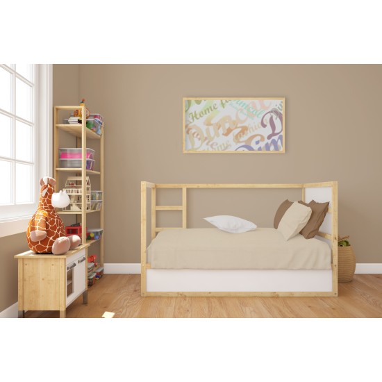 Σεντόνια Βρεφικά Κούνιας Σετ Bebe Solid 502 Beige Cotton Dimcol (120x160) 1Τεμ