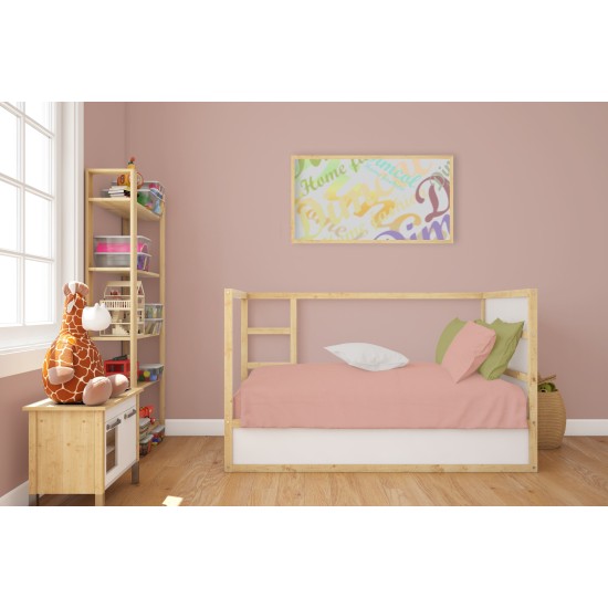 Σεντόνια Βρεφικά Κούνιας Σετ Bebe Solid 503 Dusty Rose Cotton Dimcol (120x160) 1Τεμ