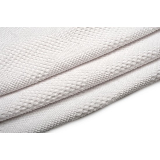 Κουβέρτα Πικέ Αγκαλιάς Bebe Μονόχρωμη White Cotton Dimcol (80x110) 1Τεμ