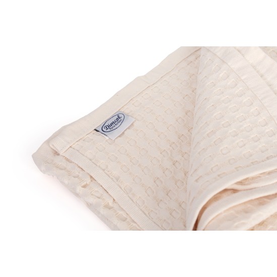 Κουβέρτα Πικέ King Size Solid Classic Ecru Cotton Dimcol (255x270) 1Τεμ