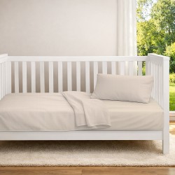 Κουβέρτα Πικέ Βρεφική Κούνιας Bebe Solid Classic Ecru Cotton Dimcol (125x150) 1Τεμ
