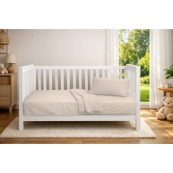 Κουβέρτα Πικέ Βρεφική Κούνιας Bebe Solid Classic Ecru Cotton Dimcol (125x150) 1Τεμ