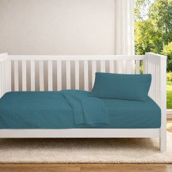 Κουβέρτα Πικέ Βρεφική Κούνιας Bebe Solid Classic Petrol Cotton Dimcol (125x150) 1Τεμ