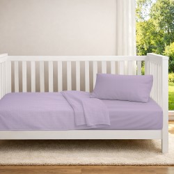 Κουβέρτα Πικέ Βρεφική Κούνιας Bebe Solid Classic Pastel Lilac Cotton Dimcol (125x150) 1Τεμ