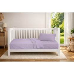 Κουβέρτα Πικέ Βρεφική Κούνιας Bebe Solid Classic Pastel Lilac Cotton Dimcol (125x150) 1Τεμ