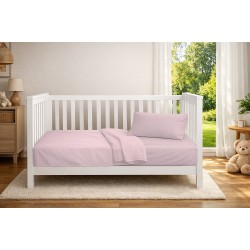 Κουβέρτα Πικέ Βρεφική Κούνιας Bebe Solid Classic English Rose Cotton Dimcol (125x150) 1Τεμ