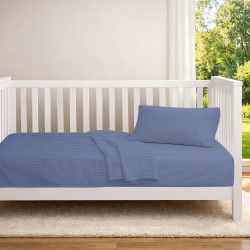 Κουβέρτα Πικέ Βρεφική Κούνιας Bebe Solid Classic Blue Cotton Dimcol (125x150) 1Τεμ
