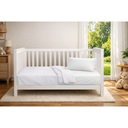 Κουβέρτα Πικέ Βρεφική Κούνιας Bebe Solid Classic White Cotton Dimcol (125x150) 1Τεμ