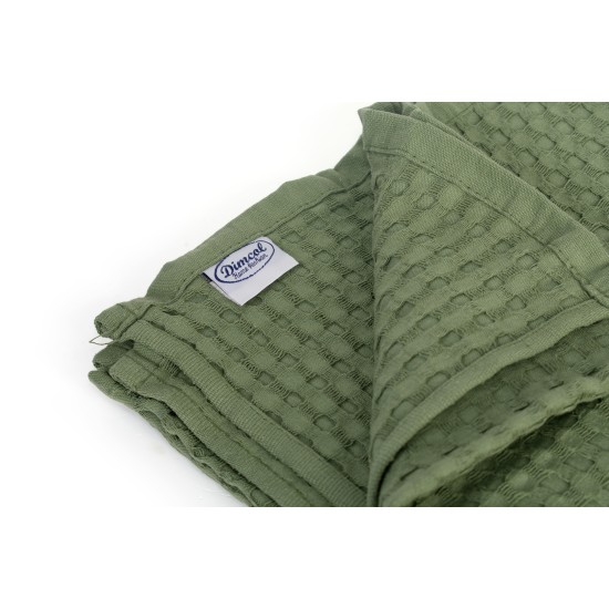 Κουβέρτα Πικέ Μονή Solid Classic Olive Cotton Dimcol (165x270) 1Τεμ