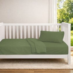 Κουβέρτα Πικέ Βρεφική Κούνιας Bebe Solid Classic Olive Cotton Dimcol (125x150) 1Τεμ