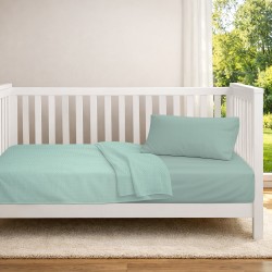 Κουβέρτα Πικέ Βρεφική Κούνιας Bebe Solid Classic Mint Cotton Dimcol (125x150) 1Τεμ