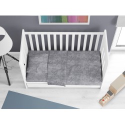 Παπλωματοθήκη Κούνιας Bebe Premium Shadow 613 Dark Grey Cotton Dimcol (120x160) 1Τεμ