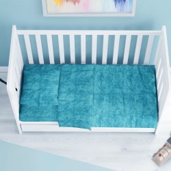 Σεντόνια Βρεφικά Κούνιας Σετ Bebe Shadow 620 Turquoise Cotton Dimcol (120x160) 1Τεμ