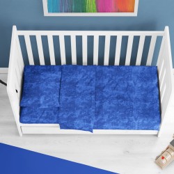 Σεντόνια Βρεφικά Κούνιας Σετ Bebe Shadow 631 Electric Blue Cotton Dimcol (120x160) 1Τεμ
