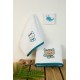 Πετσέτες Βρεφικές Με Κέντημα Σετ Bebe Kitty 137 White Cotton Dimcol 2Τεμ