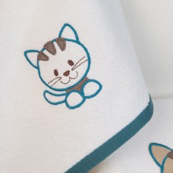 Πετσέτες Βρεφικές Με Κέντημα Σετ Bebe Kitty 137 White Cotton Dimcol 2Τεμ