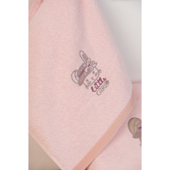 Πετσέτες Βρεφικές Με Κέντημα Σετ Bebe Rabbit Girl 146 Pink Cotton Dimcol 2Τεμ