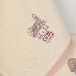 Πετσέτες Βρεφικές Με Κέντημα Σετ Bebe Rabbit Girl 148 Ecru Cotton Dimcol 2Τεμ