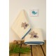 Πετσέτες Βρεφικές Με Κέντημα Σετ Bebe Star Bear 153 Ecru Cotton Dimcol 2Τεμ