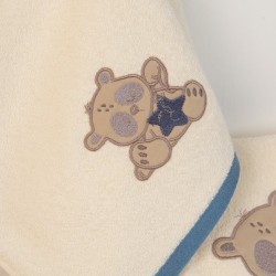 Πετσέτες Βρεφικές Με Κέντημα Σετ Bebe Star Bear 153 Ecru Cotton Dimcol 2Τεμ