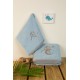 Πετσέτες Βρεφικές Με Κέντημα Σετ Bebe Dreaming Elephant 166 L.Blue Cotton Dimcol 2Τεμ