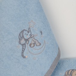 Πετσέτες Βρεφικές Με Κέντημα Σετ Bebe Dreaming Elephant 166 L.Blue Cotton Dimcol 2Τεμ