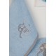 Πετσέτες Βρεφικές Με Κέντημα Σετ Bebe Dreaming Elephant 166 L.Blue Cotton Dimcol 2Τεμ