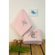 Πετσέτες Βρεφικές Με Κέντημα Σετ Bebe Dreaming Elephant 167 Pink Cotton Dimcol 2Τεμ